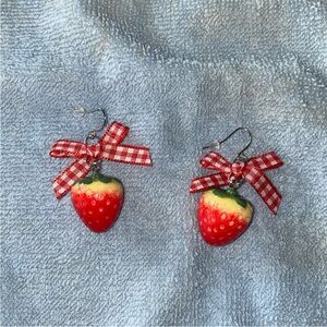 Sweet Strawberry Charm Earrings. New!